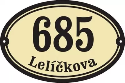 Smaltované domovní číslo SuperČÍSLO v oválu